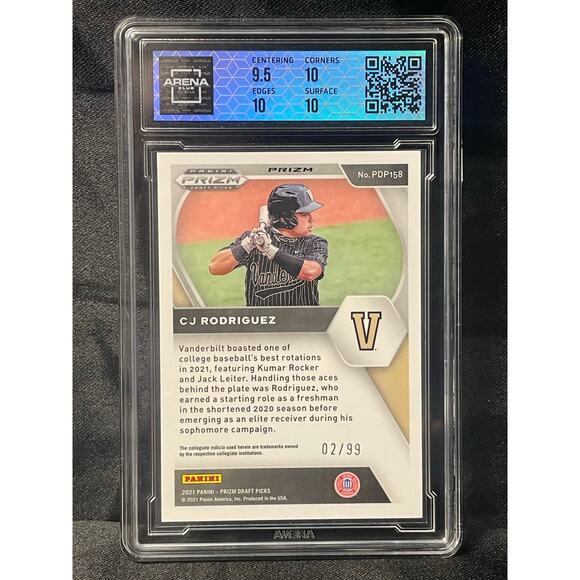 2021 CJ Rodriguez Red Donut Circles Prizm 158 Panini Prizm DP Graded GEM MINT 10 - Picture 3 of 4